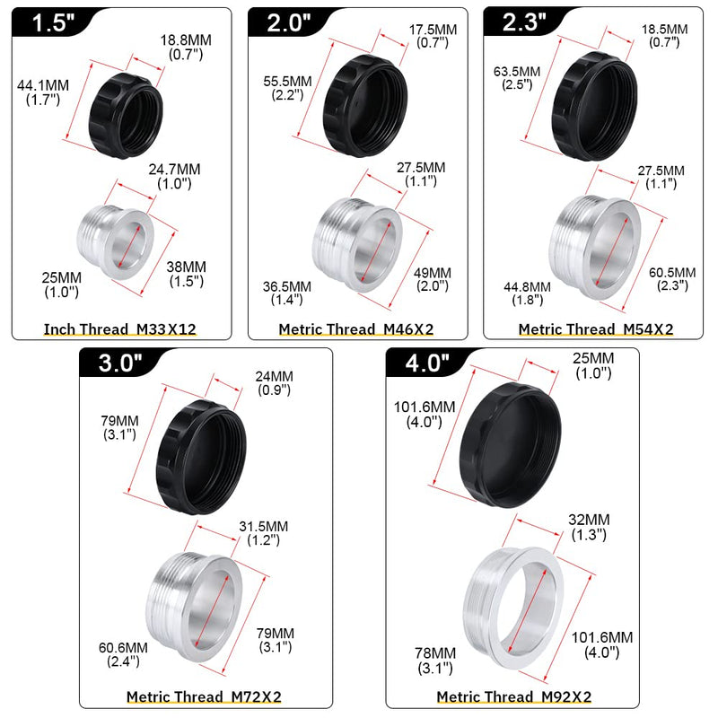 PTNHZ OD 2"/50.8mm Aluminum Alloy Weld Billet On Filler Neck Cap Oil Fuel Water Tank Black 2"