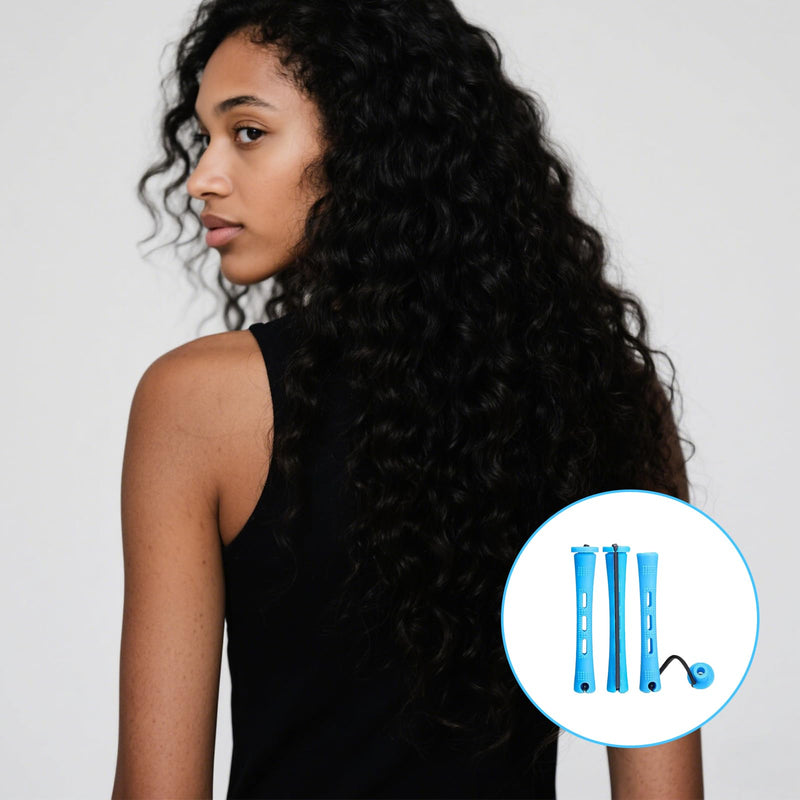 60 Pcs Perm Rods,0.35 Inch Perming Rods,Perm Rollers,Perms Curlers | No Damage|Reusable|Portable Perming Kit for Women & Men Natural Hairs Long Short Hairs Styling Tool.(Blue)