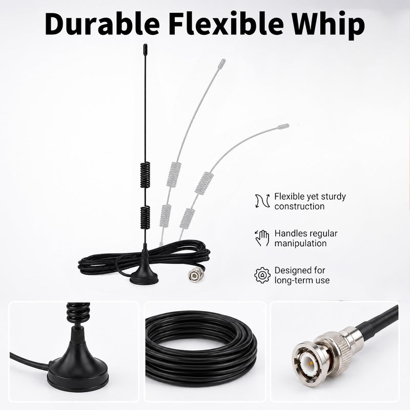 20MHz-1300MHz VHF UHF Ham Amateur Radio Police Scanner Antenna Magnetic Base BNC Male Antenna for Uniden Bearcat BC125AT RTL-SDR Whistler Shack Police Scanner,Kaunosta
