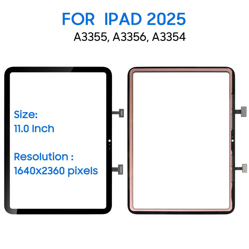 for iPad 10 2022/A16 2025 Digitizer Replacement Touch Screen Glass Only 10.9"/11" Screen Replacement for iPad 10th/11th Gen A2696 A2757 A2777 A3354 A3355 A3356 with Repair Tools, No LCD Display