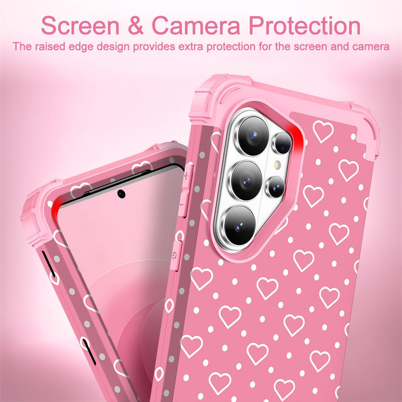 Hocase for Samsung Galaxy S26 Ultra Case, Hearts/Polka Dots For Samsung Galaxy S26 Ultra 2026