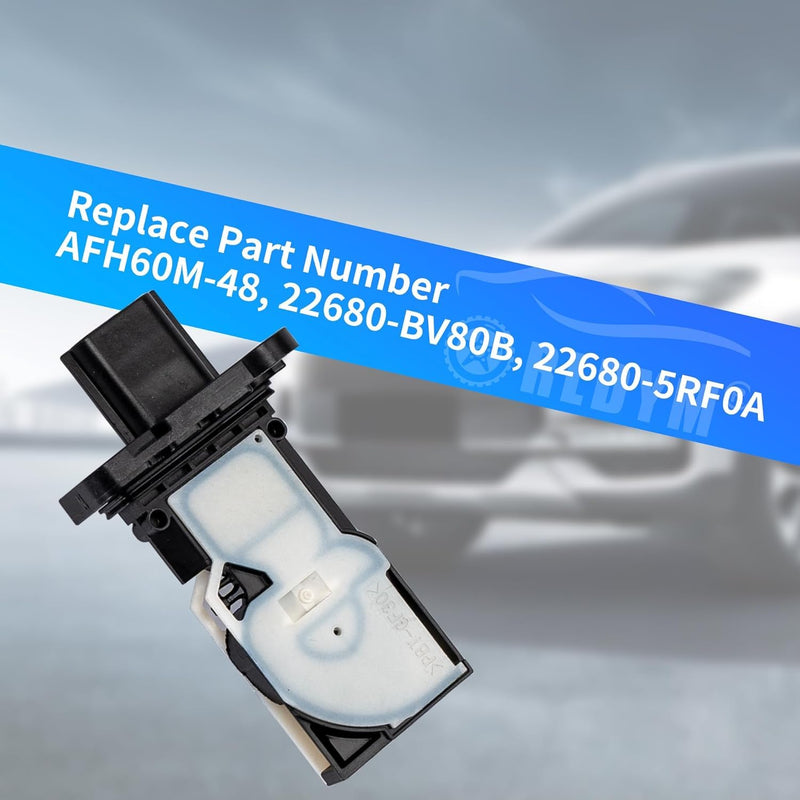 Mass Air Flow Sensor MAF Sensor 22680-BV80B for 2.5L Nissan Altima Juke Versa 1.6L Maxima Pathfinder 3.5L Rogue Rogue Sport 2.0L 2.5L Sentra 1.6L 1.8L 2015-2017, Replace# AFH60M48