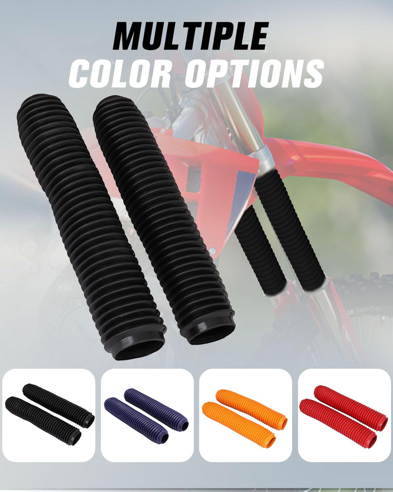 Motorcycle Fork Cover Boots Universal Front Shock Tube Absorber Guard Dust Boots For Most Dirt Pit Bike, MYSTERIOUS BLACK Universal Front Fork Cover