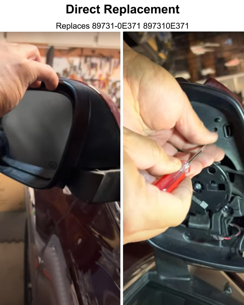 Passenger Right Side Mirror Glass with Heat Blind Spot Fit for Toyota Highlander 2020-2024, Car Rearview Mirror Glass with Rear Holder