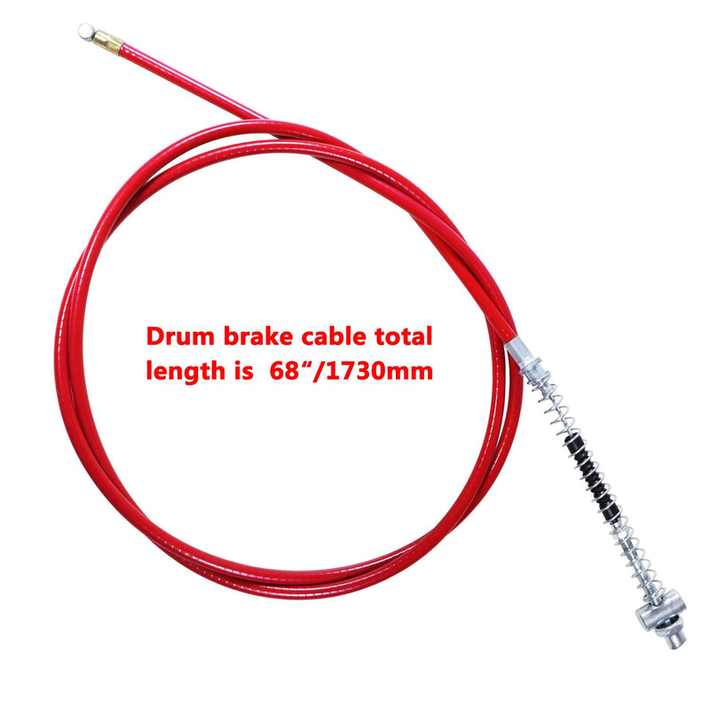 68 Inch Rear Drum Brake Cable Line for Predator 196cc 212cc 5.5hp 6.5hp baja Warrior Massimo MB165 MB200 Coleman CT200U BT200X CT200U-EX Yerf-Dog Mini Bike ATV Scooter Heavy Duty Parts Red