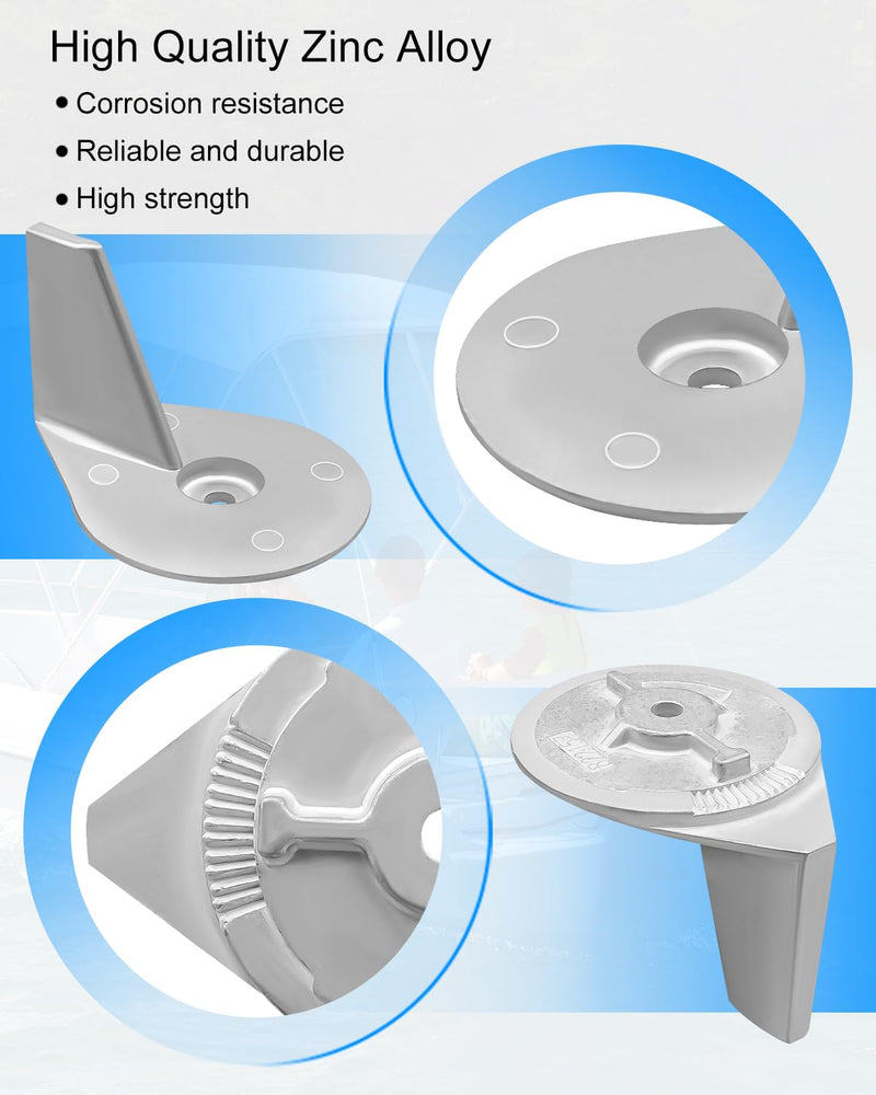Boat Motor Trim Tab Anode Fit for Mercury Mariner Force 25HP 30HP 35HP 40HP 45HP 50HP 2/4 Stroke R.P 3.5" Outboard Engine Replace 822157T2 822157C2