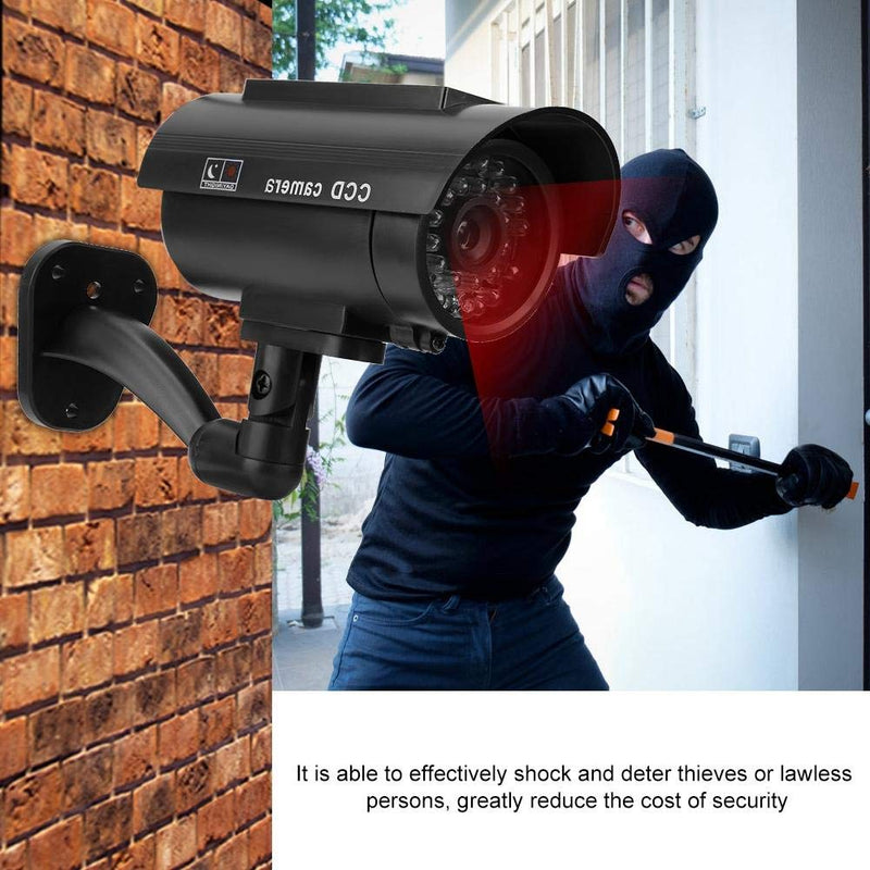 Dioche Solar Power Dummy Fake Security Camera, Outdoor Shape Anti-Theft Surveillance Camera with Flashing LED Light