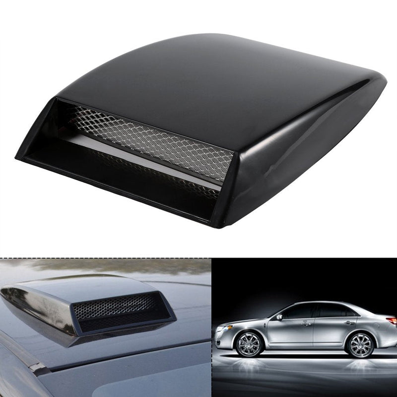 Universal Car Decorative Air Flow Intake Hood Scoop Bonnet Vent Sticker Cover Hood (Black)