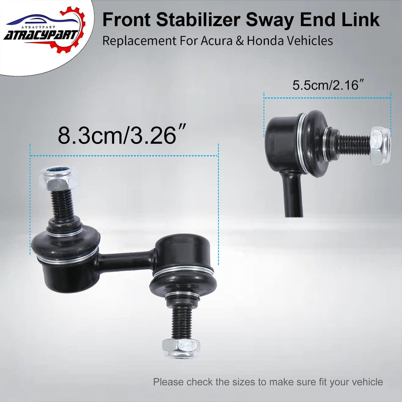 Sway Bar Front Stabilizer Bar End Link Fit For Acura EL 2001-2005 Acura RSX 2002-2006 Honda Civic 2001-2005 Honda CR-V 2002-2006 Honda Element 2003-2011 K90454 K90455 2pcs