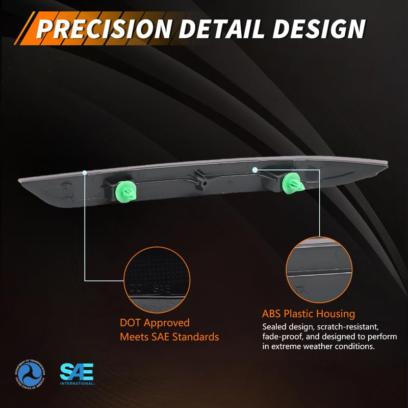 Rear Bumper Reflector Compatible with Hon-da Accord 2016-2017, [DOT] [IP67 Waterproof] Rear Bumper Reflector Housing [No Bulbs], Replace OEM #33505T2AA11, 33555T2AA11, 2 PCS, Smoked Lens