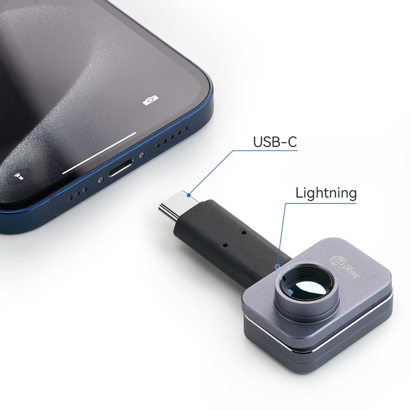 InfiRay Lightning to USB C Adapter for iPhone 15/15Pro/15 Pro Max/Plus, Specially Designed for iOS Version of InfiRay P2 Pro XH09 and T2 Pro Thermal Imaging Camera