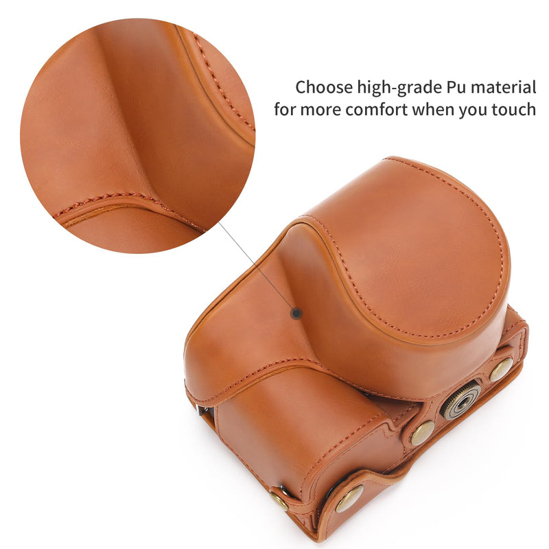 for Sony ZV-E10 II case Premium PU Full Body Leather Camera Case Bag for Sony ZV-E10 II Fit 16-50mm Lens with Camera Shoulder Strap ZV-E10 II-Brown