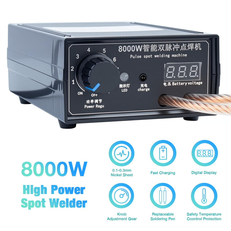Hosyond 8000W Handheld Battery Spot Welder, Portable DIY Welding Machine, High-Power Spot Welder with Nickel Strip for 18650 Lithium Batteries