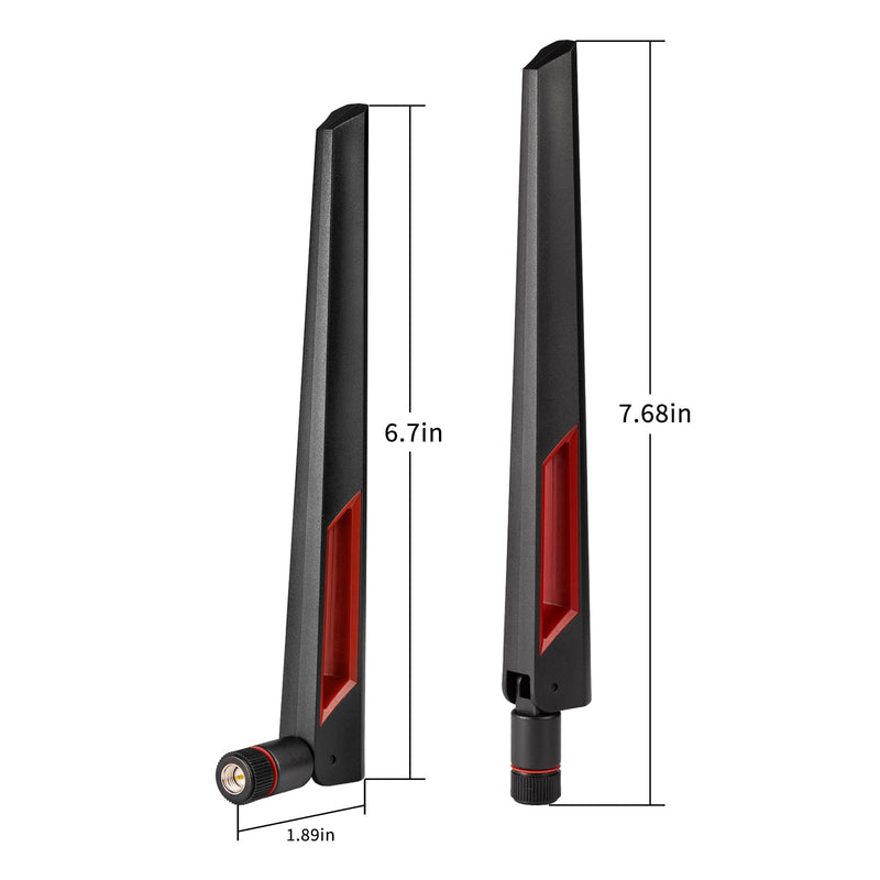 Superbat Dual Band WiFi Antenna 2.4GHz 5GHz 5.8GHz SMA WiFi Antennae for PC Desktop Computer Motherboard PCI WiFi Bluetooth Card Wireless Network Router (2-Pack) 2-pack SMA short wifi antenna