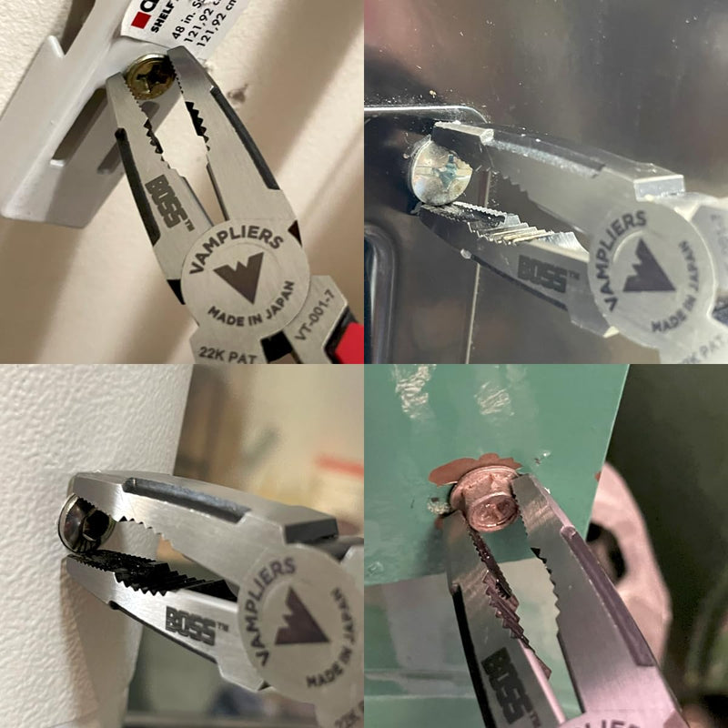 VAMPLIERS 7" Stripped Screw Extractor Pliers. Made in Japan. Multipurpose Combination Linemans Pliers remove Damaged/Rusted/Specialty Screws & Fasteners. 7" Screw Extractor Pliers