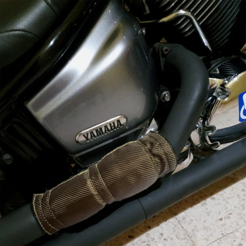 Titanium Pipe Heat Shield 6" x 12'' Exhaust Heat Shield Motorcycle Heat Guard Cover Wrap with 3 PCS Stainless Steel Clamps 6'' x 12''