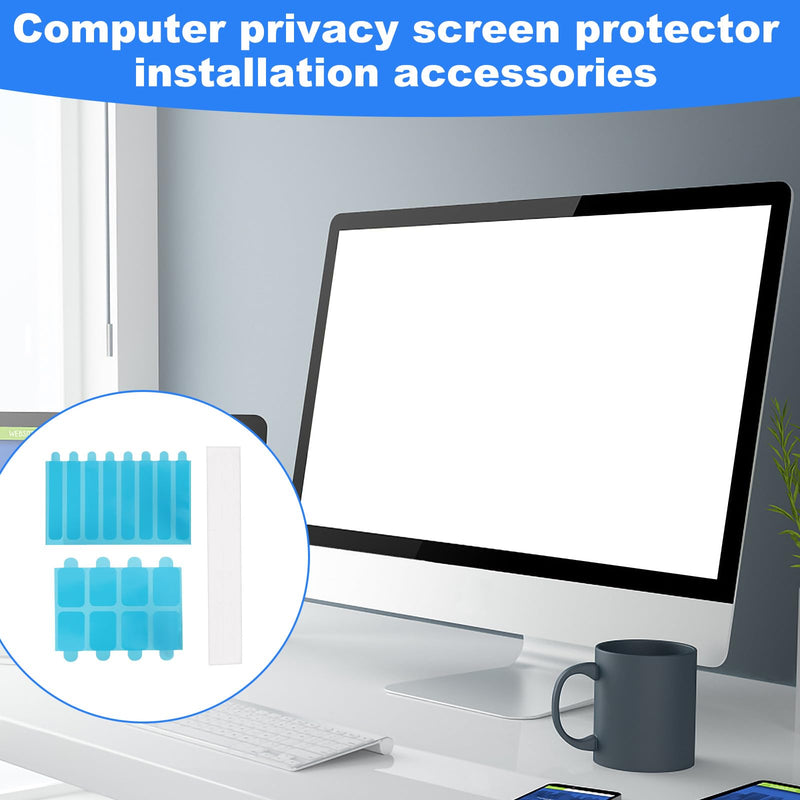 SAVITA 16pcs Privacy Screen Adhesive Strips, Easy Installation Laptops Privacy Screen Tape Protector Including Easily Installing Slide Mount Tabs Replacement Kit for Computer Monitors