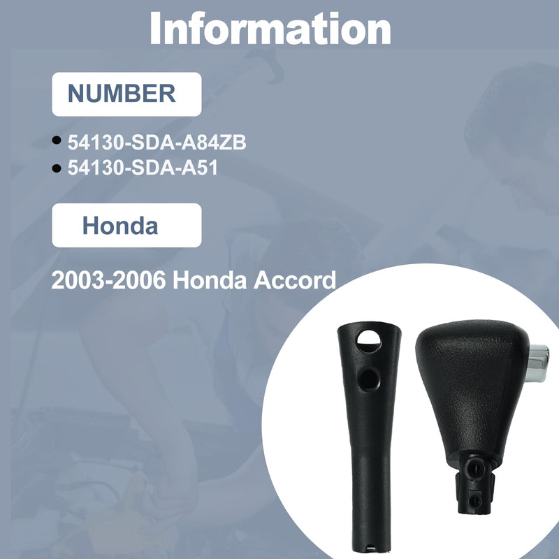 Gear Shifter Knob Compatible with Honda Accord 2003 2004 2005 2006 Automatic Shift Handle Lever Replaces Part Number 54130-SDA-A84ZB, 54130-SDA-A51, 54131-SDA-A81