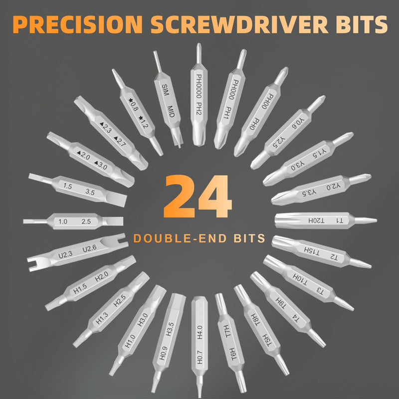 Small Precision Screwdriver Set,50 in 1 Professional Magnetic Mini Screwdriver Repair Tool Kit for PC,Computer,Laptop,Iphone,Cell Phone,MacBook,Tablet,Watch,Eyeglasses Electronic Ring Doorbell 50 Iron Gray