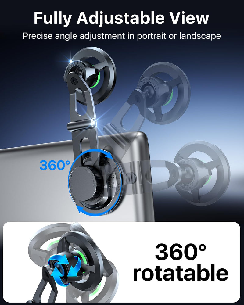 Upgrade for Tesla Phone Mount [Strong Magnet & Foldable] MagSafe Car Mount for Tesla New Model Y Juniper Model 3, 360° Adjustable for Tesla Phone Holder fits for iPhone | [360° Adjustable 99LBS Ultra Suction] Cell Phone Holders for Tesla Cars/Gym/Mirro...