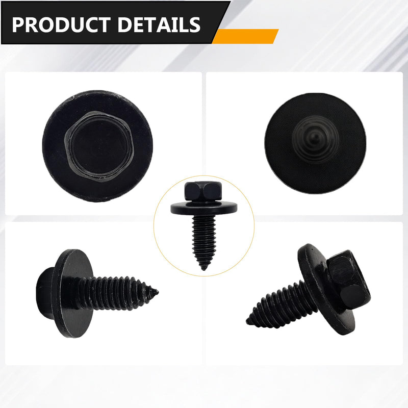25 PCS Indented Hex Head Sems Body Bolts Hood Hinge to Sheet Metal Bolts 3/8"-16 X 1 for GM 3986997 Metal Fasteners Automotive Body Screws Fender Bolt. (3/8"-16 X 1) 3/8"-16 X 1"
