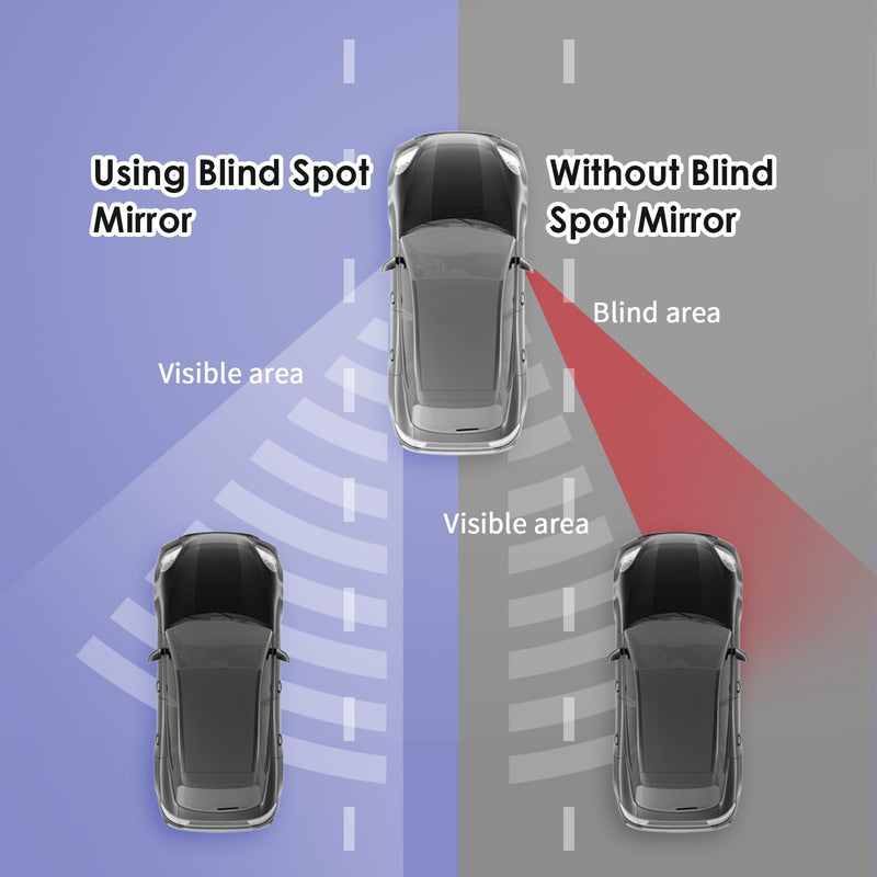 2 Pack Blind Spot Mirrors For Car Wide-Angle Convex Mirror For Side View Mirror Blindspot Round Self Adhesive Angle Adjustable Blind Spot Mirrors Black For Car And Truck Accessories