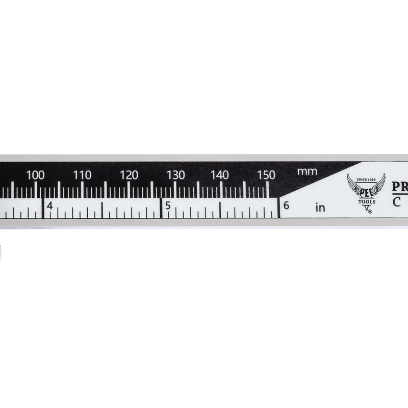 PEC Tools 6" / 150mm Digital Caliper, IP54 Electronic Caliper, ±0.02mm/0.001" Accuracy, Carbide-Tipped Faces, DIN 862 Certified Tool for OD/ID/Step/Depth Measuring IP54-6" Standard