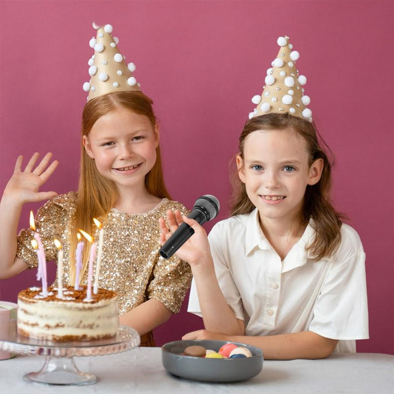 NUOBESTY Fake Microphone for Kids Handheld Microphone Prop Plastic Mics Pretend Toys for Karaoke Costume Prop Halloween Party Favors 16Pcs