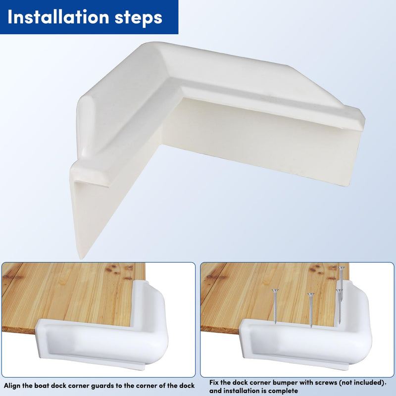Dock Corner Bumper,Dock Bumpers Straight,Vinyl Boat Dock Corner Bumpers,Boat Straight Bumper,Boat Dock Bumpers,Soft Dock Bumper Guards Dock Bumpers Dock Corner Side Edge for Boat Docks(1,2Pack) Corner Bumper White-1Pack