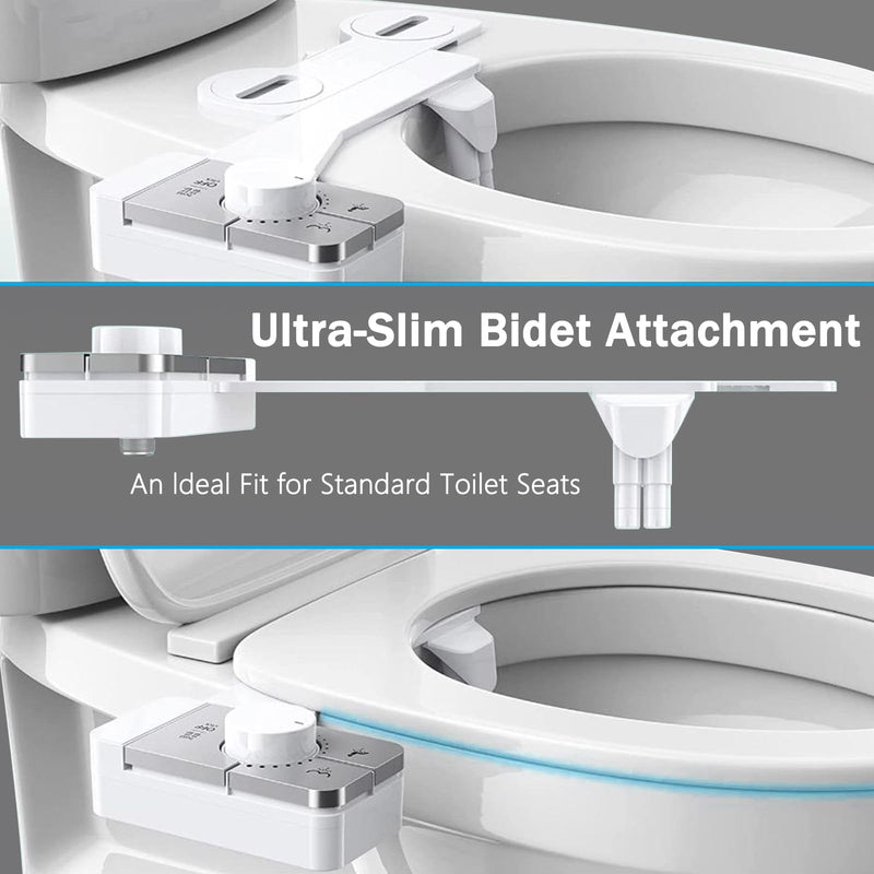 Bidet Attachment for Toilet Ultra-Slim Bidets for Existing Toilets, Non-Electric Bidet Toilet Seat Self-Cleaning Retractable Nozzles Badays for Toilets, Quick & Easy Installation Bedets B012