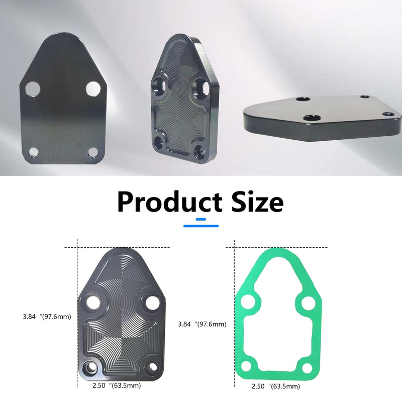 Fuel Pump Mounting Plate Kit, SBC Fuel Pump Plate with Gasket and Screws Suitable for Che-vy Small Block 283 327 350 400 Engines