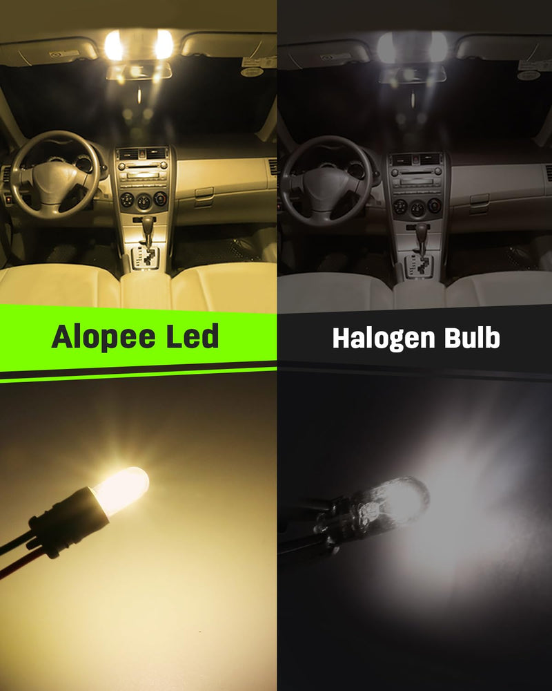 Alopee 10 Pack 194 Bulb Warm White LED 2700K Replacement for 168 194 W5W T10 Led Bulb RV Car Interior Lighting DC 12V Only 2700K-Warm White