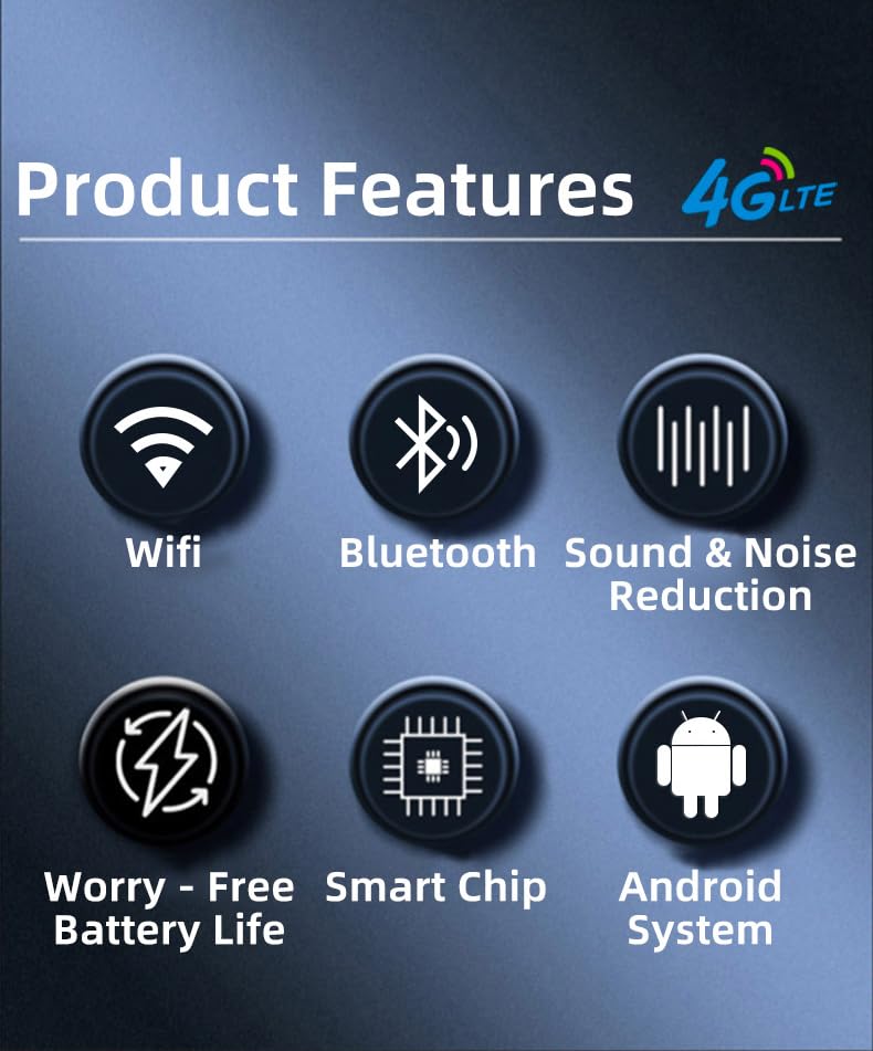 2G/4G LTE PoC Walkie Talkie Android Smart Two-Way Radio with WiFi Bluetooth Mobile Call Function 6000mAh Long Range Portable Radio【SIM Card Lifetime Free】