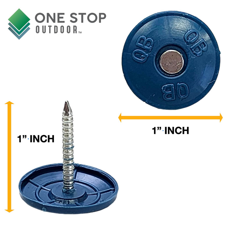 (500 Pack) Round Plastic Cap Nail 1 Inch Roofing Nails Galvanized Tar Paper Nails for House Wrap Fastening Foam Board Roofing Felt Insulation Film (500)