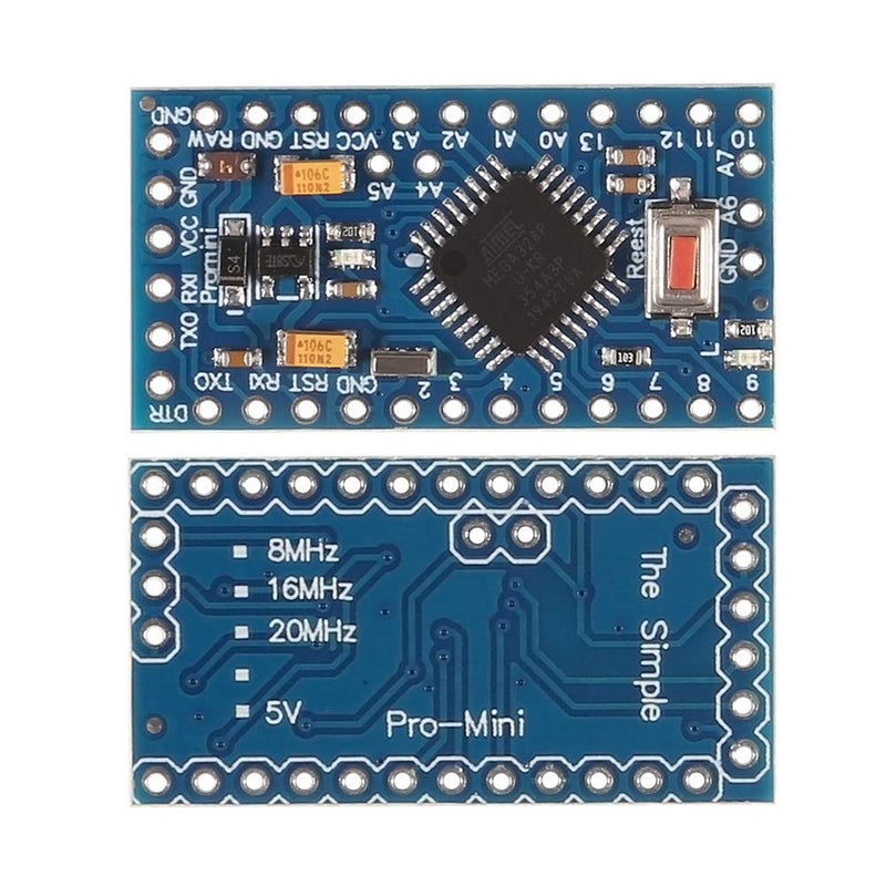 AITRIP 5 Pack PRO Mini Atmega328P-AU 5V/16MHz Development Board Microcontroller Bootloadered with Pin Headers for Arduino (5pcs) 5PCS 5V 16MHZ