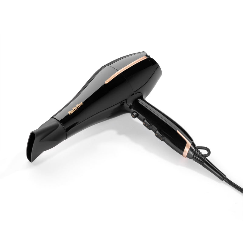  [AUSTRALIA] - BaByliss Salon Pro Hair Dryer - Powerful 2200W Blow Dryer, AC Professinal Motor, Ionic Frizz-Control, 3 Heat & 2 Speed Settings, Black, 5552U Single
