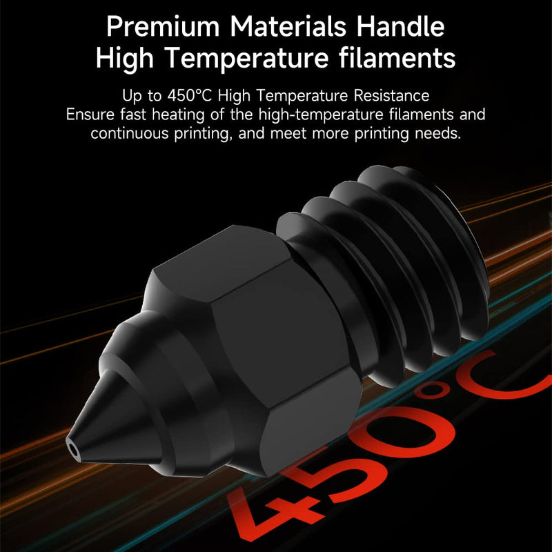 Official Creality High-end Hardened Steel MK8 Nozzles 8PCS, High-Temperature Wear Resistant Compatible with Ender 3/Ender 3 V2/Ender 3 Pro/Ender 3 Max/Ender 5 Series and CR 10 Series Ender 3/5/CR Series