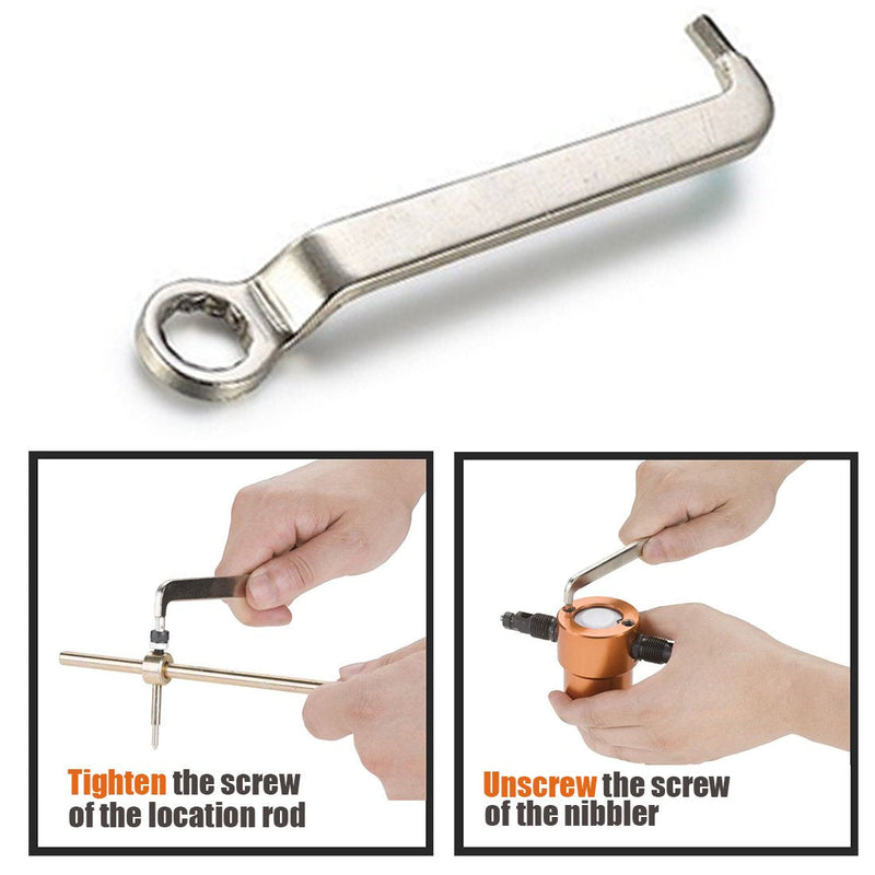 Dicfeos Double Head Sheet Metal Cutter, Versatile Nibbler Drill Attachment for Straight Curve and Circle Cutting, Maximum 14 Gauge Steel, Perfect for Home DIY and Car Repair Gold
