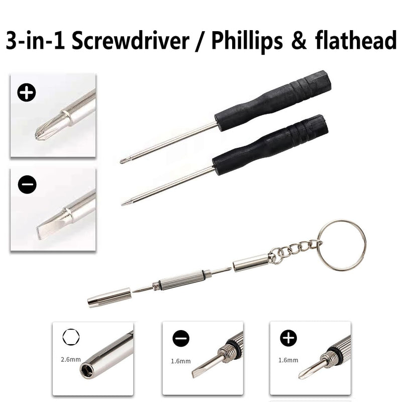  [AUSTRALIA] - PTSLKHN Eyeglass Repair Kit with Screws, 15 Types Screws for Eyeglasses - Frame Screws, Hinge Screws, Nose Pads Screws - Essential Eye Glasses Repairing Kit Tool Small-15 types screws