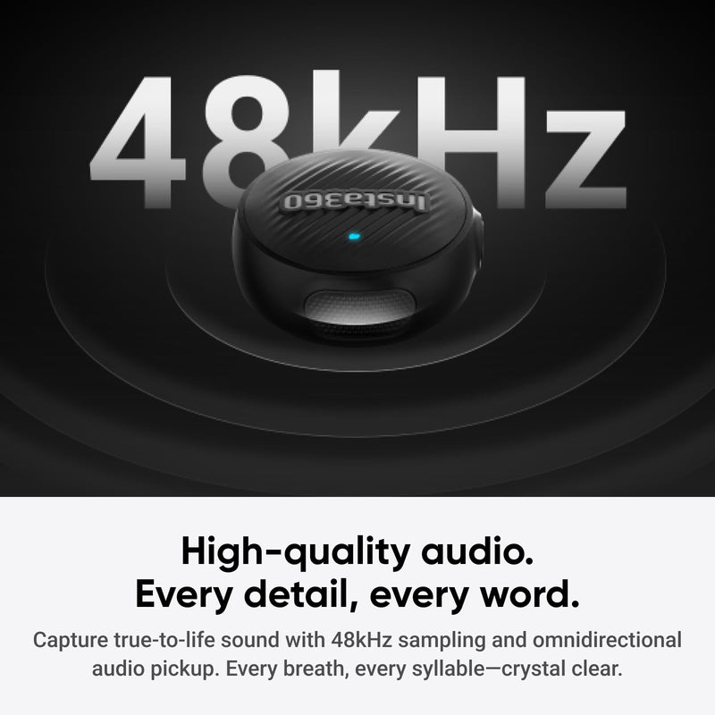 Insta360 Mic Air (1 TX + 1 RX), Noise Cancelling, 300m Range, Wireless Microphone for USB-C iPhone/Android/PC/Mac, Vlog, Streaming Mic Air (1 TX + 1 RX)
