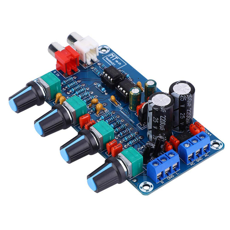 Generic NE5532 Preamplifier Board 10X Stereo Preamp with Treble Mediant Bass Volume Control for Dual AC 12V-18V Power Supply