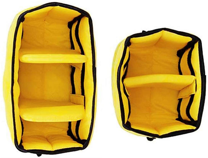Cubeze Duo (ACQB 41) Flexible Padded Storage Bags; Removable & Adjustable Padded Inserts; Drawstring Closure; Hi-Vis Yellow Interior; Exterior Pockets for Accessories; Yellow (2 Pack)