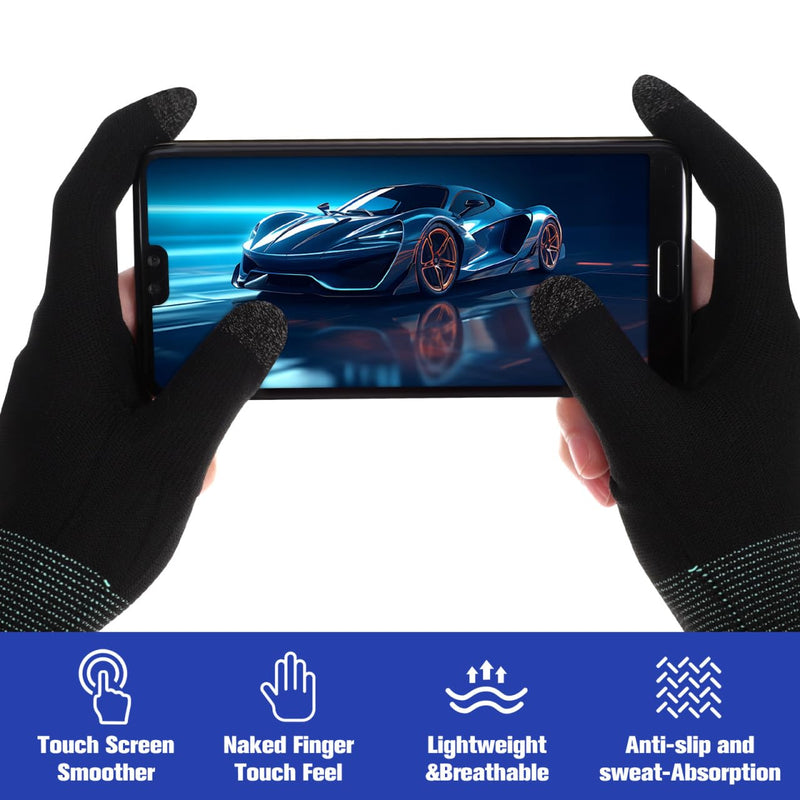 2 Pairs Finger Gloves for Gaming, Thumb Sleeves Mobile Gaming, | with Elastic Breathable Design Lightweight Comfortable Gloves for Esports and Billiards