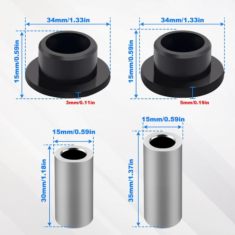 JERBOR 16Pcs Front & Rear Shock Absorber Bushings Sleeve Kit Fit for Polaris Ranger 500 570 700 800 900 1000 Diesel PRO XD