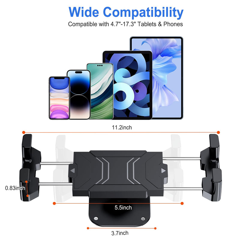 Aluminum Tablet Wall Mount, 360° Swivel, for 4.7-17.3" Tablets | 360° Rotation, Adjustable, for Fits iPad Pro/Air/Mini, Galaxy Tab & All 4.7-17.3" Tablets and Phones