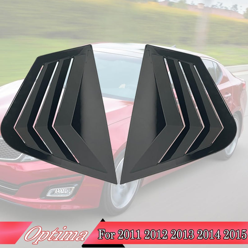 Window Louver 2Pcs Side Vent Window Louvers for Kia Optima 2011 2012 2013 2014 2015, ABS Print Sport Window Decorative Covers, Exterior Trim Accessories - Bright Black 2011-2015 Kia Optima