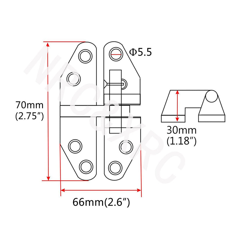 NRC&XRC Heavy Duty 316SS Marine Grade Casting Hatch Hinge 2-3/4" x 2-3/4" for Boat, RV