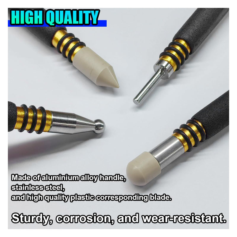 4PCS PDR Tap Down Tool, Pen Shape Knockdown Remover, Car Paintless Dent Removal Kit, Portable Car Body Bulge Repair Tools, Anti Dent Automotive Damage Traceless Repair DIY Tool