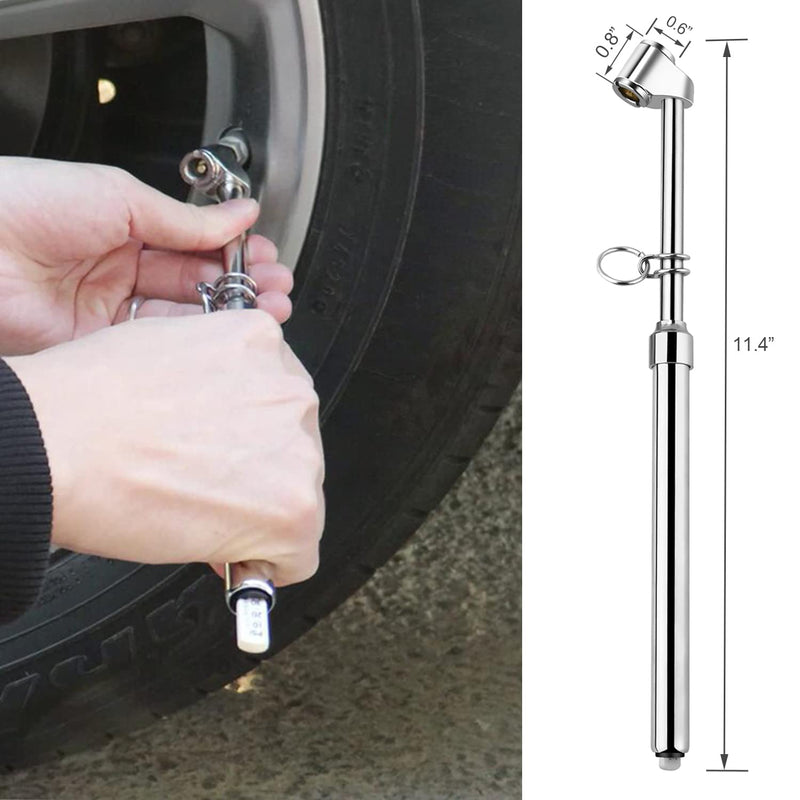 Truck Tire Pressure Gauge,Heavy Duty Pen Tire Gauge Range to 150PSI/10Bar,Dual Head Air Pressure Gauge (Pack of 2) 2 Pack