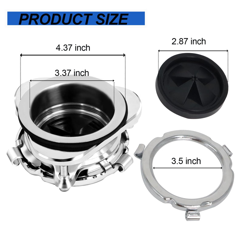 Garbage Disposal Flange Kit, Stainless Steel Sink Garbage Disposal 3 Bolts Mounting 3 1/2 Sink Drain Hole, Kitchen Sink Flange Kit for Garbage Disposal With Mounting Wrench
